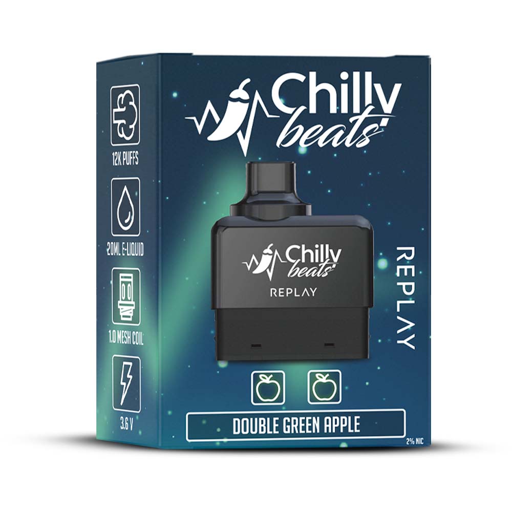 Chilly Beats Replay Refill 12K puffs Double Green Apple