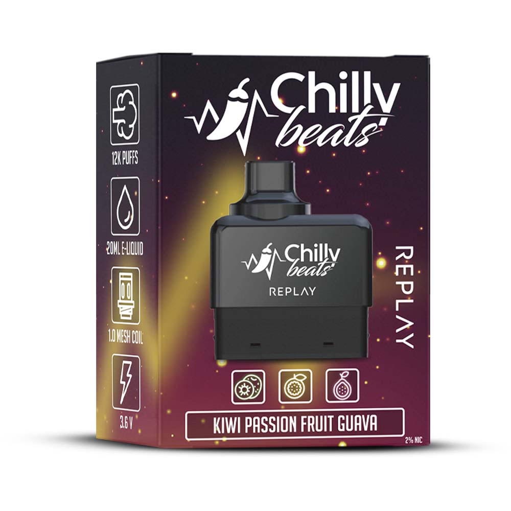 Chilly Beats Replay Refill 12K puffs Kiwi Passion Fruit Guava