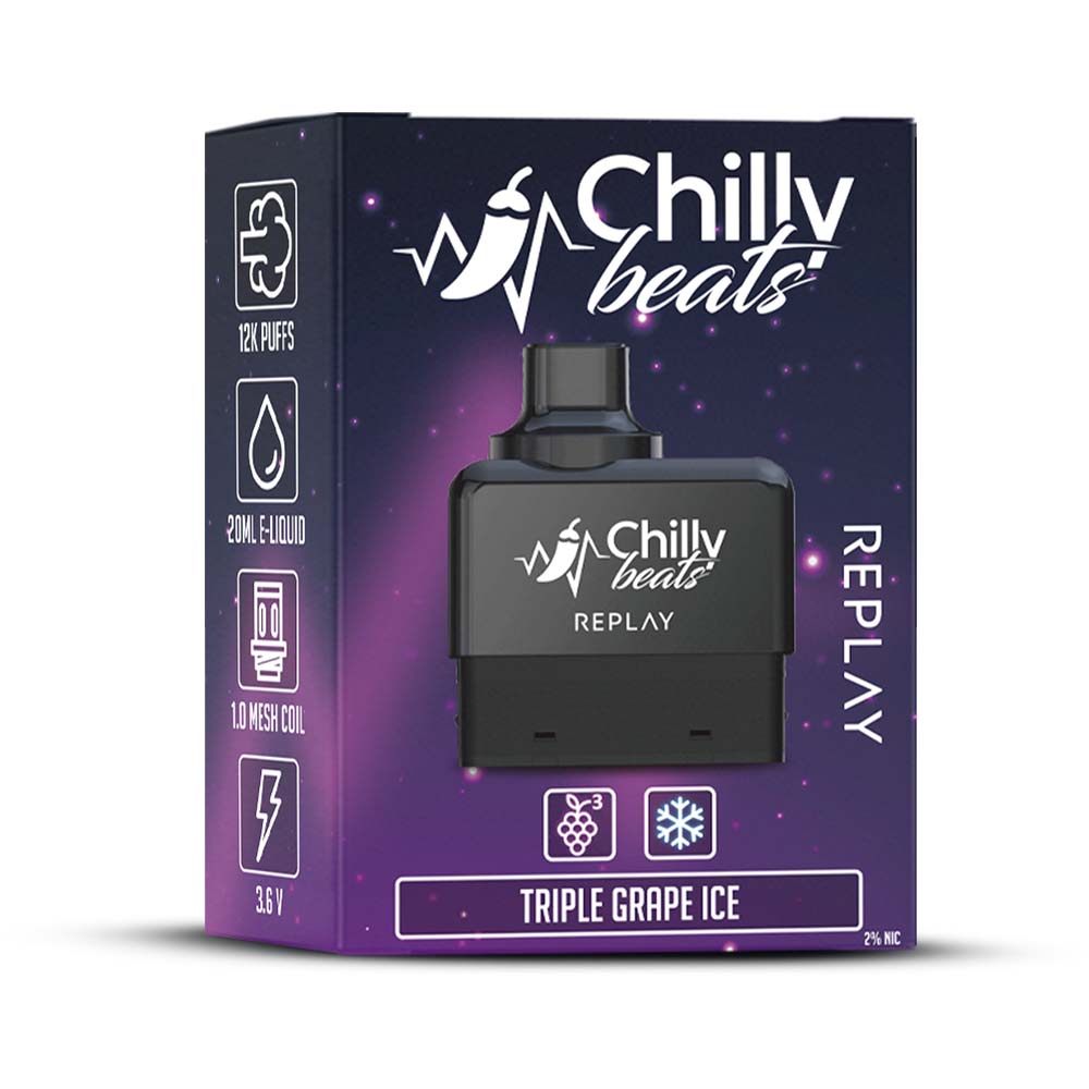 Chilly Beats Replay Refill 12K puffs Triple Grape Ice