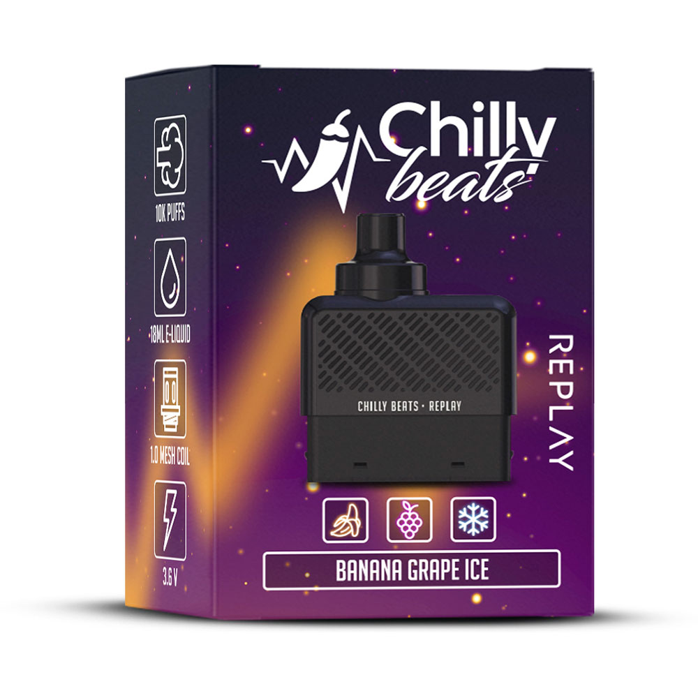 Chilly Beats Replay Refill 10K puffs Banana Grape Ice