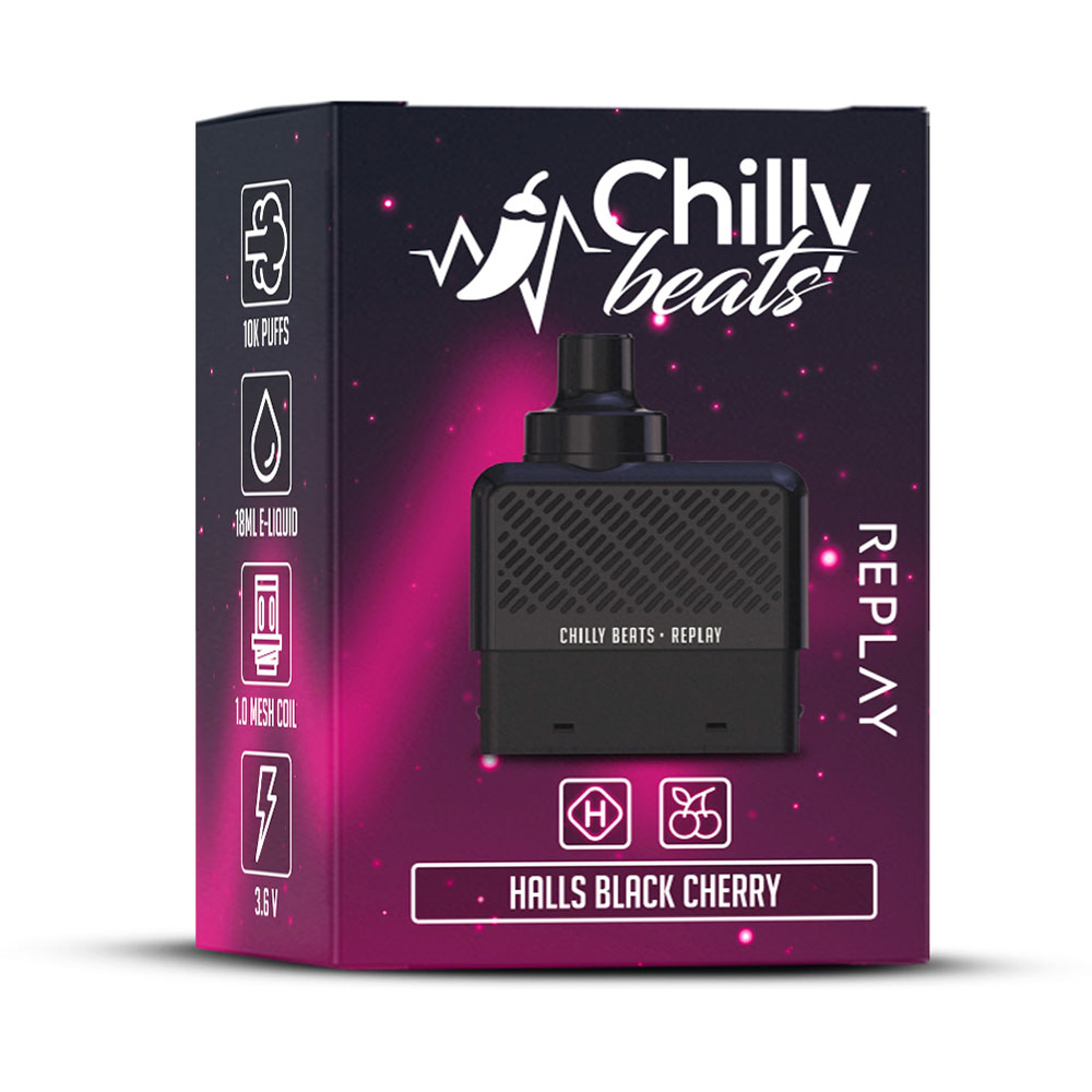 Chilly Beats Replay Refill 10K puffs Halls Black Cherry