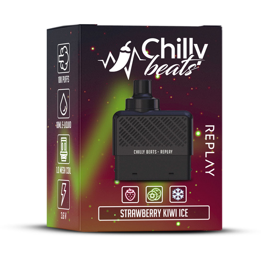 Chilly Beats Replay Refill 10K puffs Strawberry Kiwi Ice