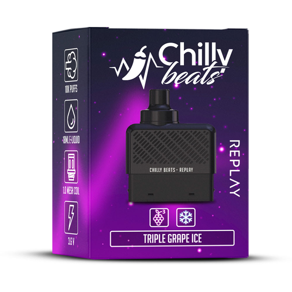 Chilly Beats Replay Refill 10K puffs Triple Grape Ice