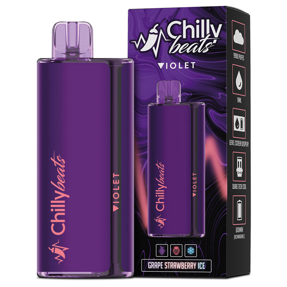 Pod Descartável Chilly Beats Violet 9900 puffs Grape Strawberry Ice - Image 2