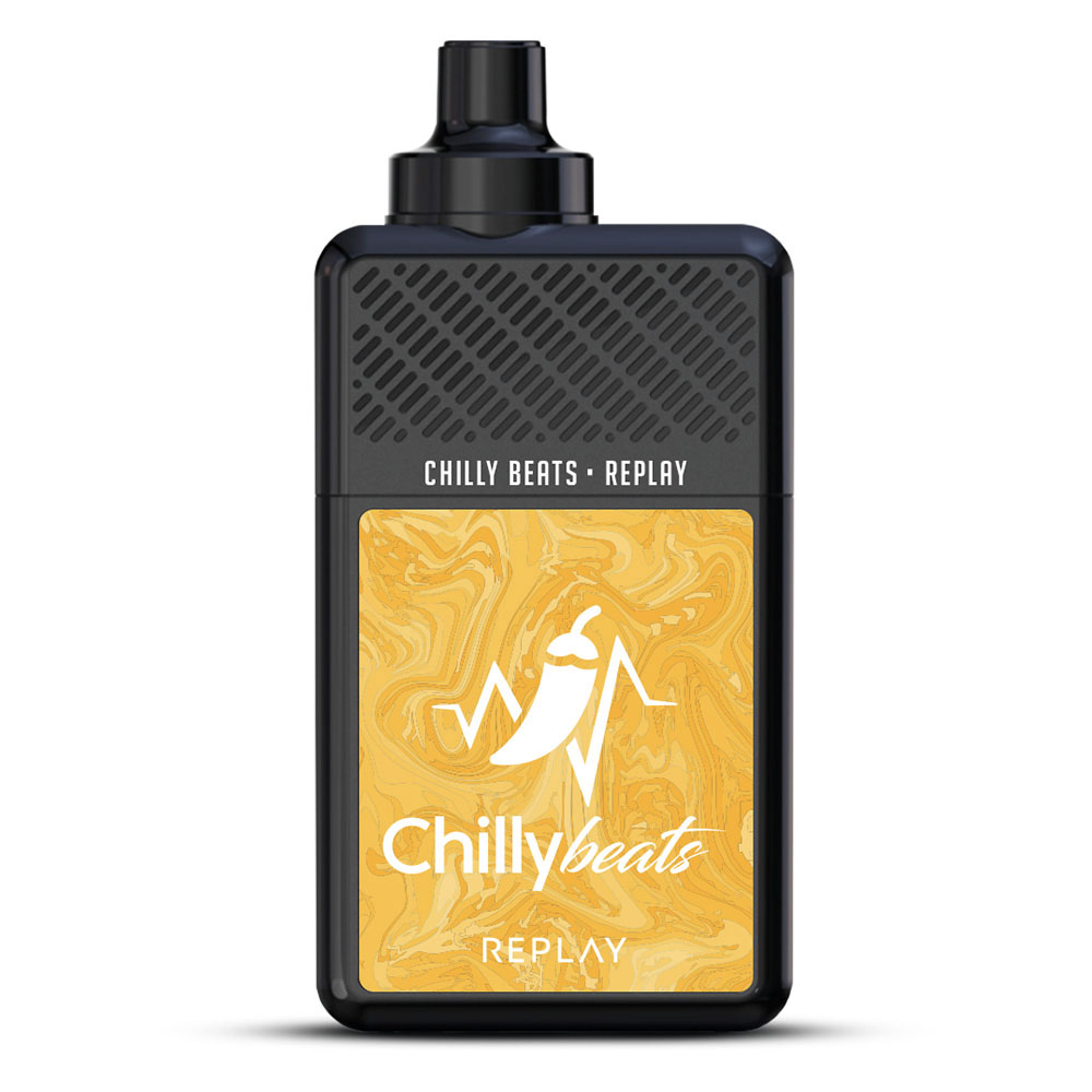 Pod Descartável Chilly Beats Replay 20k puffs – Kiwi Passion Fruit Guava Ice + Halls Black Cherry Ice